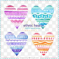 矢量4款水彩花纹爱心素材-空若网 矢量4款水彩花纹爱心素材-空若网