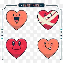 4款可爱表情爱心矢量-空若网 4款可爱表情爱心矢量-空若网
