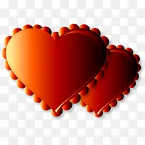 红色渐变花边爱心-空若网 红色渐变花边爱心-空若网