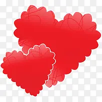 红色线条花边爱心-空若网 红色线条花边爱心-空若网