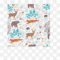 水彩画动物矢量-空若网 水彩画动物矢量-空若网