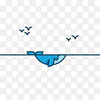 扁平化卡通鲸鱼-空若网 扁平化卡通鲸鱼-空若网