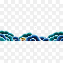 蓝色水彩渐变祥云-空若网 蓝色水彩渐变祥云-空若网