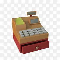 红色底座橙色收款机-空若网 红色底座橙色收款机-空若网