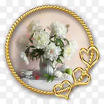 金属色爱心白色玫瑰-空若网 金属色爱心白色玫瑰-空若网