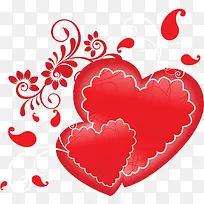 红色梦幻花藤爱心-空若网 红色梦幻花藤爱心-空若网