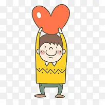 手举爱心的小男孩-空若网 手举爱心的小男孩-空若网