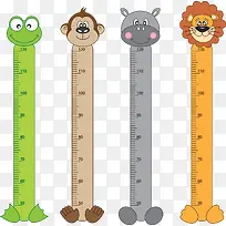 矢量卡通可爱小动物文具尺子素材-空若网 矢量卡通可爱小动物文具尺子素材-空若网