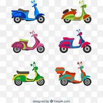 彩色电动车矢量素材-空若网 彩色电动车矢量素材-空若网