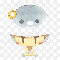 企鹅水彩头套-空若网 企鹅水彩头套-空若网