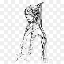 古代男子手绘-空若网 古代男子手绘-空若网