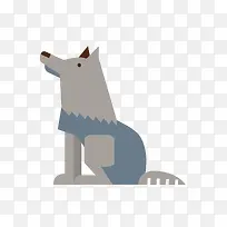 卡通扁平化大灰狼免抠素材-空若网 卡通扁平化大灰狼免抠素材-空若网