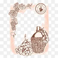 葡萄花纹手绘矢量素材-空若网 葡萄花纹手绘矢量素材-空若网