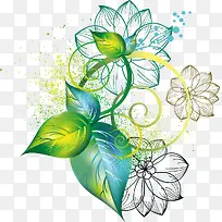 卡通手绘清新树叶花纹-空若网 卡通手绘清新树叶花纹-空若网