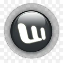 圆行黑色水晶按钮图标-空若网 圆行黑色水晶按钮图标-空若网