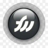 圆行黑色水晶按钮图标-空若网 圆行黑色水晶按钮图标-空若网