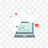 电脑气泡矢量图-空若网 电脑气泡矢量图-空若网