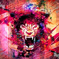 老虎插画背景-空若网 老虎插画背景-空若网