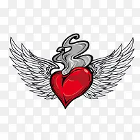 卡通长翅膀的红心-空若网 卡通长翅膀的红心-空若网