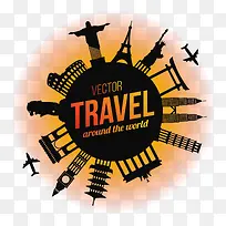 矢量环球旅行剪影-空若网 矢量环球旅行剪影-空若网
