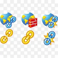 卡通矢量地球与锁链素材-空若网 卡通矢量地球与锁链素材-空若网