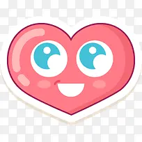 情人节呆萌红色爱心贴纸-空若网 情人节呆萌红色爱心贴纸-空若网
