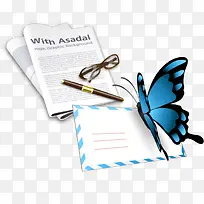 蝴蝶报纸PNG矢量素材-空若网 蝴蝶报纸PNG矢量素材-空若网