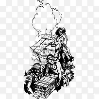 矢量手绘船只-空若网 矢量手绘船只-空若网