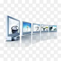 多媒体屏幕展示长廊免抠素材-空若网 多媒体屏幕展示长廊免抠素材-空若网