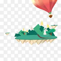 简约扁平化漂浮小岛-空若网 简约扁平化漂浮小岛-空若网