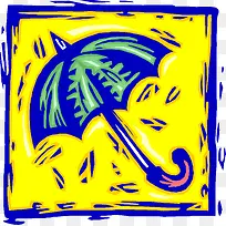 手绘雨伞插图矢量图-空若网 手绘雨伞插图矢量图-空若网