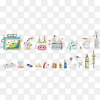 电视电器图标卡通海报促销素材-空若网 电视电器图标卡通海报促销素材-空若网