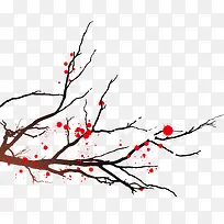 像梅花一般的墨迹树枝矢量-空若网 像梅花一般的墨迹树枝矢量-空若网