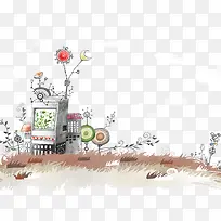 创意插画房子-空若网 创意插画房子-空若网