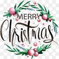 手绘水彩树枝圣诞快乐-空若网 手绘水彩树枝圣诞快乐-空若网