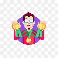 扁平化金牌-空若网 扁平化金牌-空若网