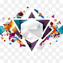 矢量彩色三角形水晶球-空若网 矢量彩色三角形水晶球-空若网