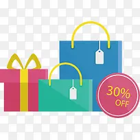 彩色购物袋促销海报-空若网 彩色购物袋促销海报-空若网