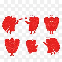 矢量红色天使-空若网 矢量红色天使-空若网