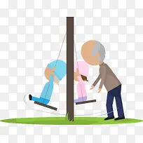 扁平化老年生活场景矢量-空若网 扁平化老年生活场景矢量-空若网