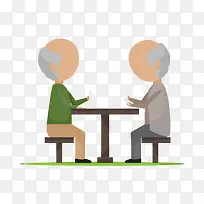 扁平化老年生活场景矢量-空若网 扁平化老年生活场景矢量-空若网