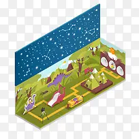 扁平化舞台布景-空若网 扁平化舞台布景-空若网