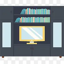 矢量扁平化客厅电视-空若网 矢量扁平化客厅电视-空若网