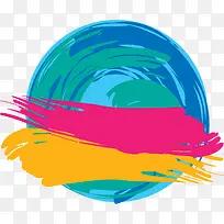 手绘多彩圆圈线条-空若网 手绘多彩圆圈线条-空若网