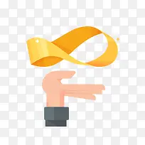 扁平化金色飘带-空若网 扁平化金色飘带-空若网