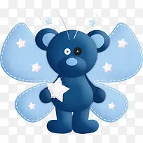 卡通小熊翅膀标贴-空若网 卡通小熊翅膀标贴-空若网