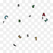 卡通彩色漂浮英文字母-空若网 卡通彩色漂浮英文字母-空若网