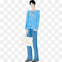 矢量手提礼品袋的男人-空若网 矢量手提礼品袋的男人-空若网