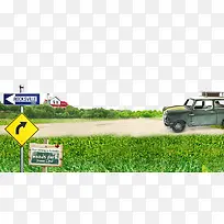 乡村道路草地车辆背景素材-空若网 乡村道路草地车辆背景素材-空若网