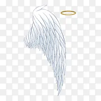 白色天使翅膀和光环-空若网 白色天使翅膀和光环-空若网